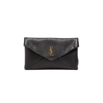 YSL LARGE ENVELOPE POUCH CLUTCH BAG IN LEATHER 401243653778 (29.5*18*4.5cm)